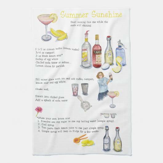 Sommer-Sonnenschein Geschirrtuch (Vertikal)
