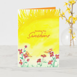 Sommer-Sonnenschein-Schmetterlinge-Rote-Wildblumen Karte
