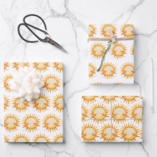 Sommer-Sonnenschein Sonne Geschenkpapier Set (Vorderseite)
