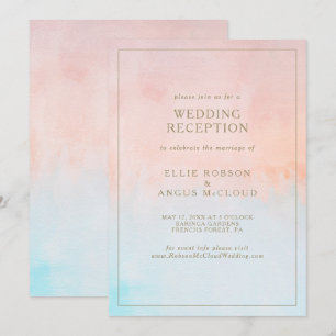 Sommer-Sonnenuntergang-Aquarell-Hochzeitsempfang Einladung