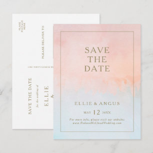 Sommer-Sonnenuntergang-Aquarell-Karte zur Hochzeit Einladungspostkarte