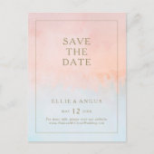Sommer-Sonnenuntergang-Aquarell-Save-the-Date-Post Einladungspostkarte (Vorderseite)