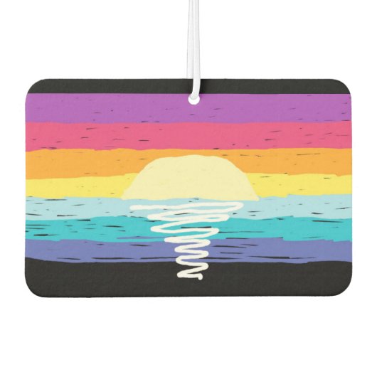 Sommer Sonnenuntergang Auto Air Freshener (Black M Autolufterfrischer (Vorderseite)