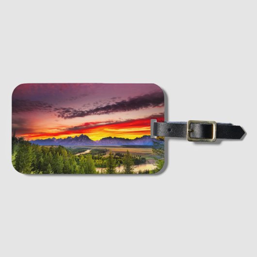 Sommer-Sonnenuntergang bei Snake River übersehen Gepäckanhänger (Vorderseite (Horizontal))