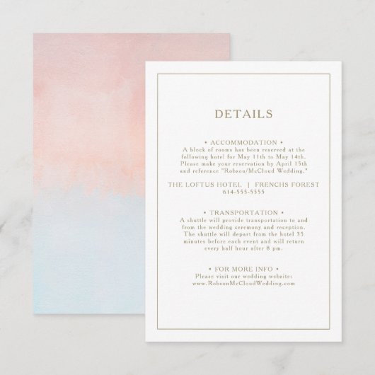 Sommer-Sonnenuntergang - Farbenkennzeichnung Begleitkarte (Vorne/Hinten)