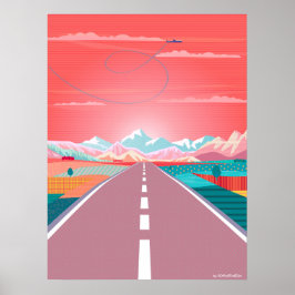Sommer Sonnenuntergang, Straßenfahrt bis Rocky Mou Poster