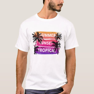 Sommer Sonnenuntergang tropisch T-Shirt