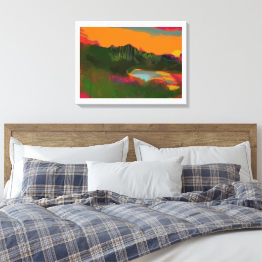Sommer Sonnenuntergang tropische Szene Leinwanddruck (Insitu (Schlafzimmer))