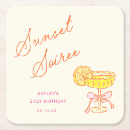 Sommer-Sonnenuntergangs-Soiree-Party Rechteckiger Pappuntersetzer