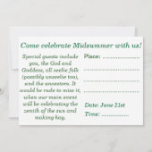 Sommer-Sonnenwende-Ansammlungs-Einladung Einladung (Rückseite)