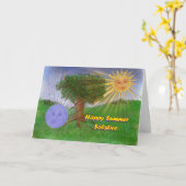 Sommer-Sonnenwende-Grüße Karte (Gelbe Blume)