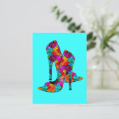 Sommer-Spaß-Absatz-Schuhe Postkarte (Stehend Vorderseite)