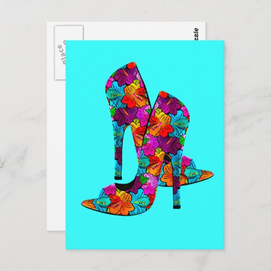 Sommer-Spaß-Absatz-Schuhe Postkarte (Vorne/Hinten)
