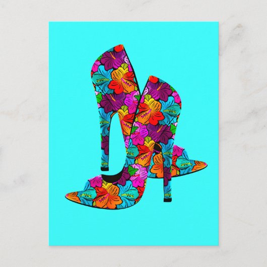 Sommer-Spaß-Absatz-Schuhe Postkarte (Vorderseite)