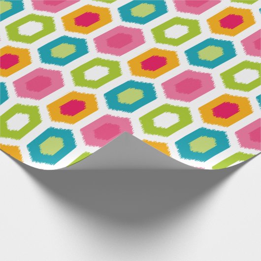 Sommer-Spaß buntes modernes Ikat Stammes- Muster Geschenkpapier (Ecke)