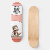 Sommer-Spaß-Design mit surfernder Katze Skateboard (Vorderseite)