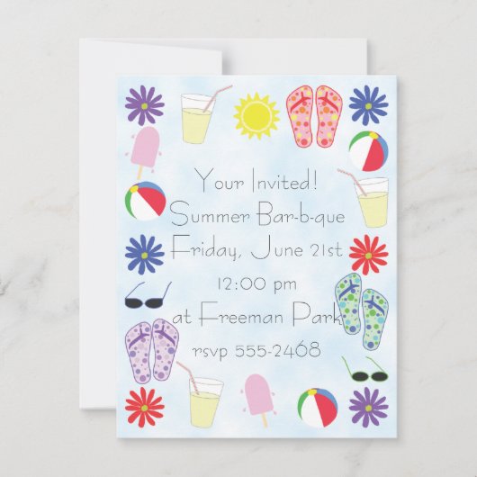 Sommer-Spaß Einladung (Vorderseite)