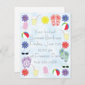 Sommer-Spaß Einladung (Vorne/Hinten)
