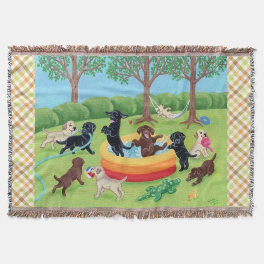 Sommer-Spaß Labradors Malerei Decke (Vorderseite)