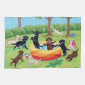 Sommer-Spaß Labradors Malerei Handtuch (Horizontal)