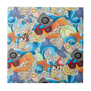 Sommer-Spaß-Muster Fliese