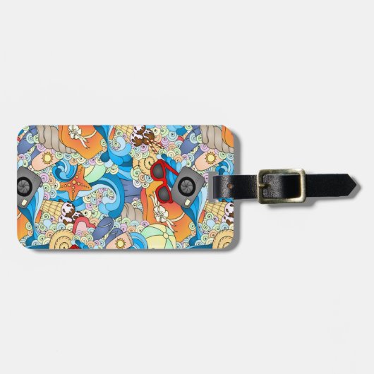Sommer-Spaß-Muster Gepäckanhänger (Vorderseite horizontal)