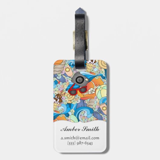 Sommer-Spaß-Muster Gepäckanhänger (Rückseite vertikal)