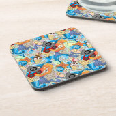 Sommer-Spaß-Muster Getränkeuntersetzer (Linke Seite)