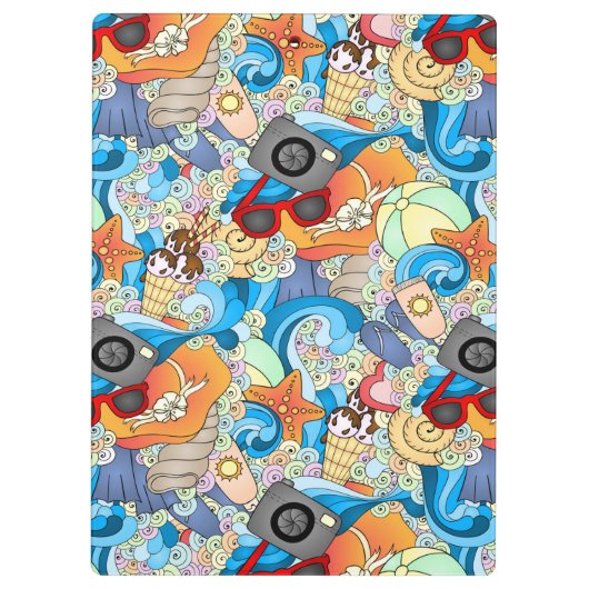 Sommer-Spaß-Muster Klemmbrett (Rückseite)