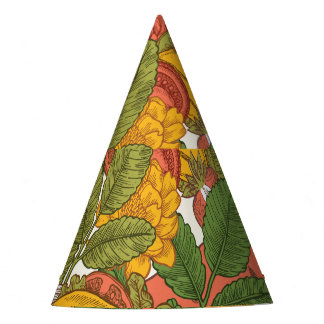 Sommer-Speisen im Vintage-Illustrationsmuster Partyhütchen