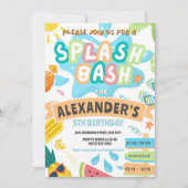 Sommer-Splash-Poolparty-Jungen-Bash-Wasserpark Einladung (Vorderseite)