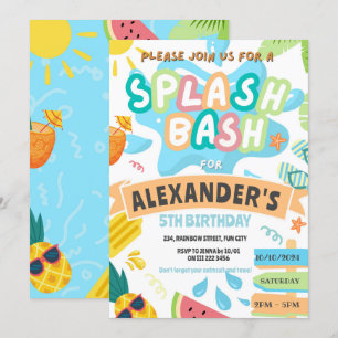Sommer-Splash-Poolparty-Jungs-Bash-Wasserpark Einladung