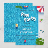 Sommer-Splash-Wasserpool-Party-Geburtstag Einladung (Vorne/Hinten)