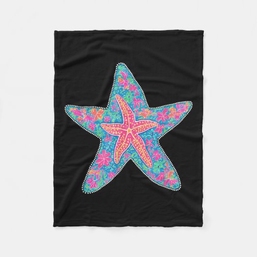 Sommer Starfish, Preppy Coasty Summer Funny Gift W Fleecedecke (Vorderseite)