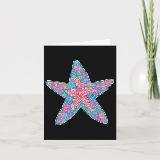 Sommer Starfish, Preppy Coasty Summer Funny Gift W Karte (Vorderseite)