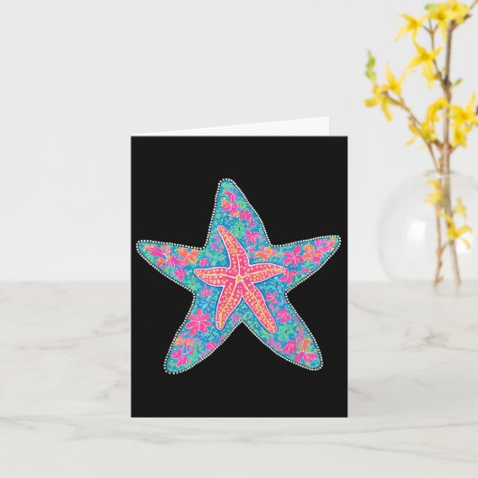 Sommer Starfish, Preppy Coasty Summer Funny Gift W Karte (Gelbe Blume)