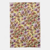 Sommer-Stiefmütterchen-Wildblumen-Monogramm Handtuch (Vertikal)
