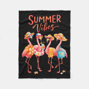 Sommer Stimmung Flamingo Strand Urlaub Sommerzeit Fleecedecke