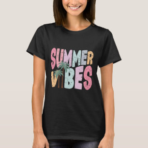 Sommer Stimmung Hallo Sommerferien Groovy Kreuzfah T-Shirt