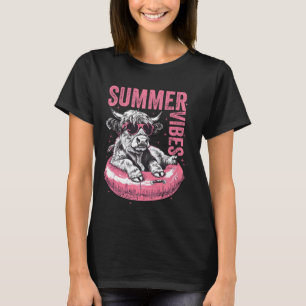 Sommer Stimmung Highland Kuh Lustig Hawaii Strand T-Shirt