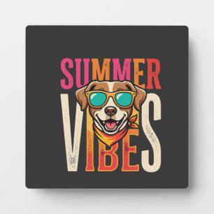 Sommer Stimmung Hund Sonnenbrille Fotoplatte
