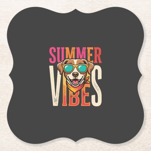 Sommer Stimmung Hund Sonnenbrille Untersetzer (Vorderseite)