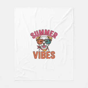 Sommer Stimmung Hund Sonnenbrille Vintage Shirt De Fleecedecke