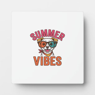 Sommer Stimmung Hund Sonnenbrille Vintage Shirt De Fotoplatte