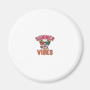 Sommer Stimmung Hund Sonnenbrille Vintage Shirt De Magnet