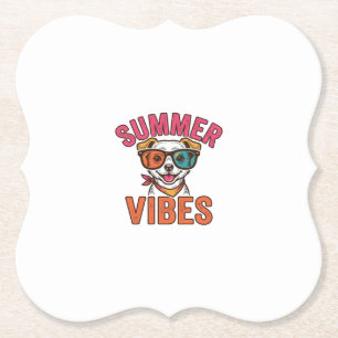 Sommer Stimmung Hund Sonnenbrille Vintage-Shirt-De Untersetzer