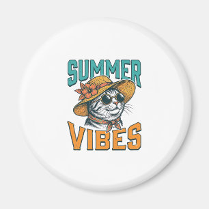 Sommer Stimmung Katze Vintage Gravur Design_1 Magnet