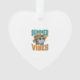 Sommer Stimmung Katze Vintage Gravur Design_1 Ornament
