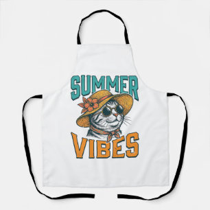 Sommer Stimmung Katze Vintage Gravur Design_1 Schürze
