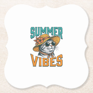 Sommer Stimmung Katze Vintage Gravur Design_1 Untersetzer